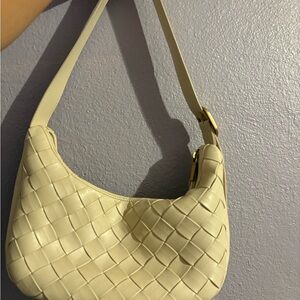Rachel Zoe Cream Woven Shoulder Bag